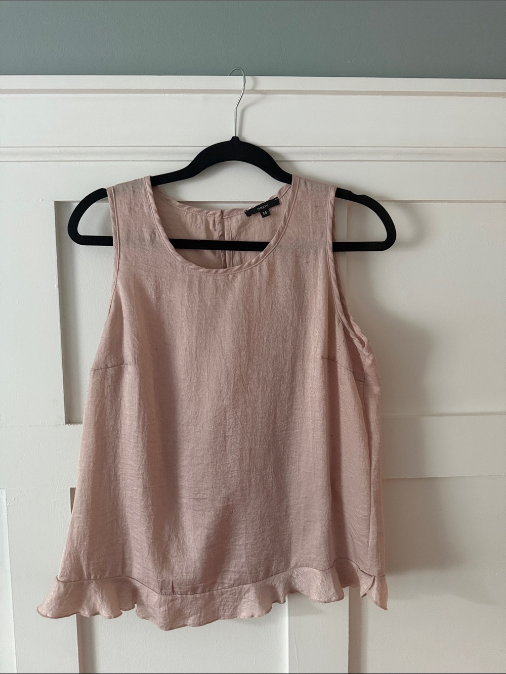 Drew Blush Ruffle-Hem Sleeveless Tank - size M